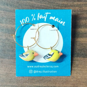 Boucles d'Oreilles - Chardonneret jaune